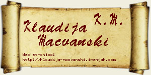 Klaudija Mačvanski vizit kartica